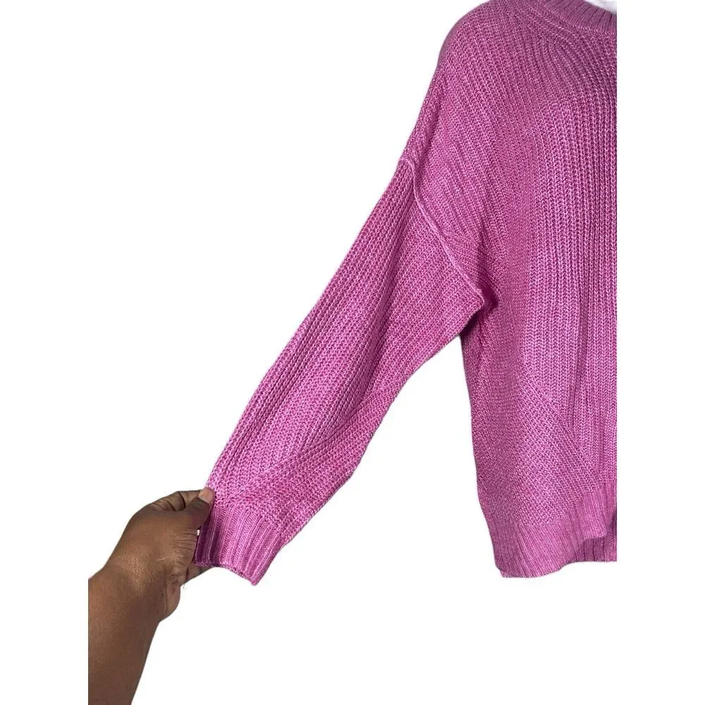 AE Womens Oversized Dreamspun Crew Neck Sweater in Pink Size Medium‎